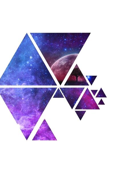 Universal Poster decorativ din lemn cu stele poligonale galactice futuriste, ...