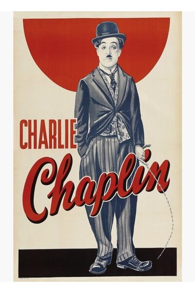 Universal Poster vintage Charlie Chaplin, tablou decorativ din lemn.