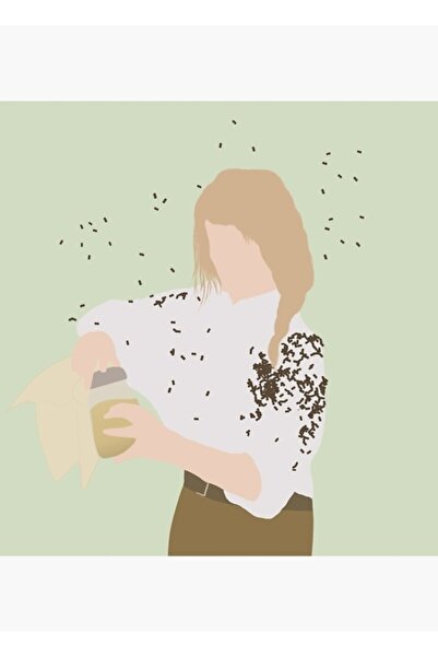 Universal Ξύλινη διακοσμητική αφίσα με εικονογράφηση της τηγανητής πράσινης ν...