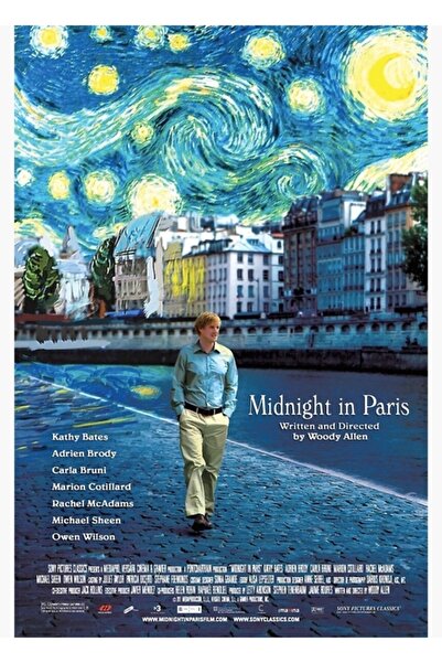 Universal Διακοσμητική ξύλινη αφίσα με ζωγραφική της Μεσάνυχτα στο Παρίσι