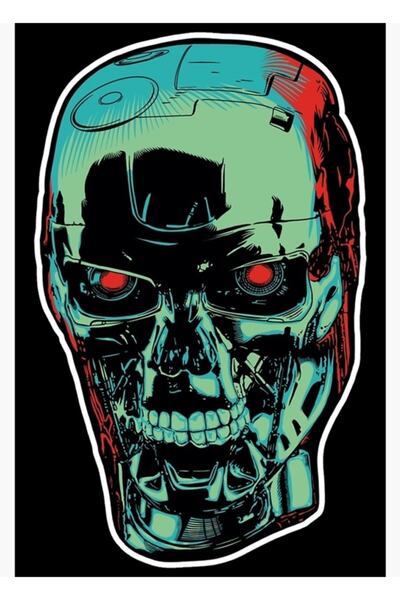 Universal T-800 Endoskeleton Ξύλινη Διακοσμητική Αφίσα Τραπεζιού