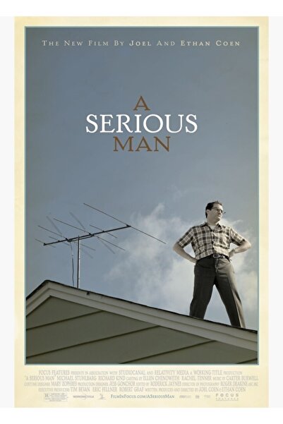 Universal Un bărbat serios, afiș de film, tablou, poster din lemn, decorativ