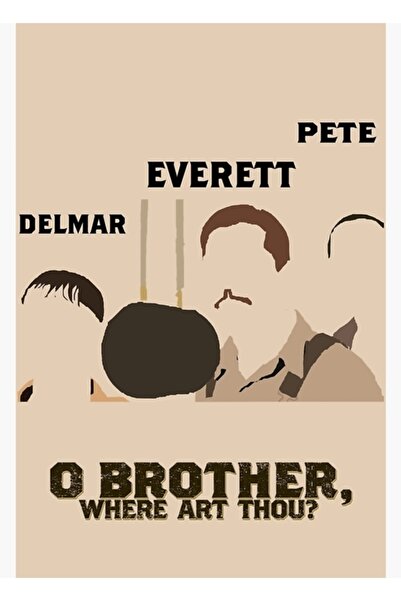 Universal De unde ești, frate? Poster decorativ din lemn cu design minimalist