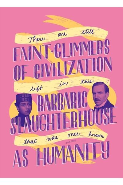 Universal Ξύλινη διακοσμητική αφίσα του ξενοδοχείου Big Budapest