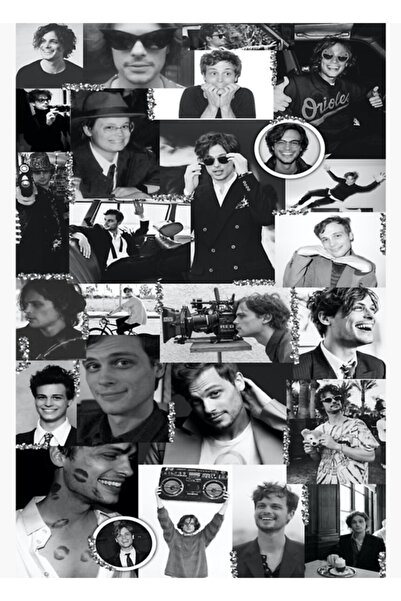 Universal Matthew Gray Gubler Colaj Tablou alb-negru Poster decorativ din lemn