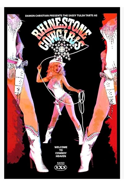 Universal Poster decorativ din lemn cu pictură cu cowgirl cu strasuri