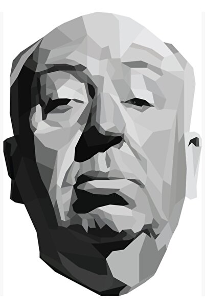 Universal Alfred Hitchcock Tablou grafic geometric Poster din lemn decorativ
