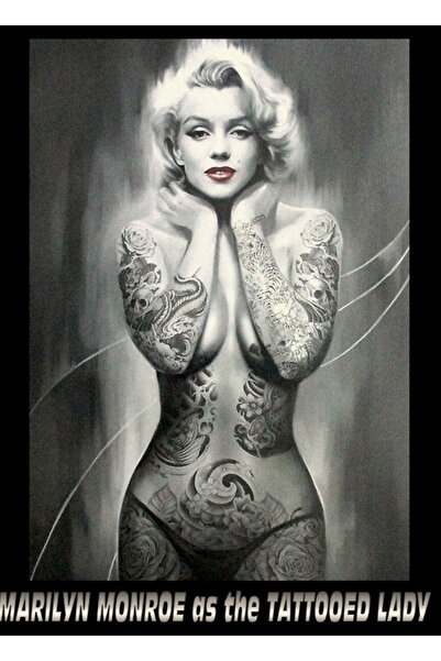 Universal Marilyn Monroe: Tablou cu imprimeu cu doamnă tatuată, poster din le...