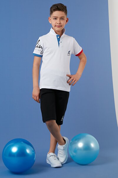 Lela cu imprimeu Set de 2 piese din bumbac cu guler polo cu talie elastică Se...