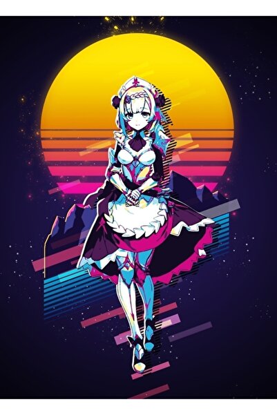 Universal Noelle - Genshin Impact Poster decorativ din lemn, stil retro anii '80