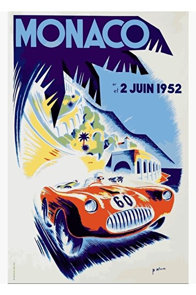 Universal Διαφήμιση για το Γκραν Πρι του Μονακό F1 1952 - Ρετρό αφίσα ταξιδιο...