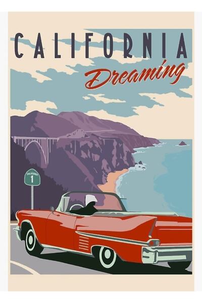 Universal California Dreaming - Poster retro de călătorie, tablou artistic, p...
