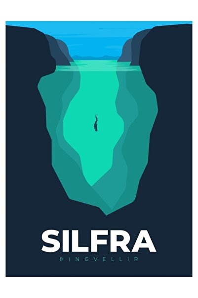 Universal Silfra Iceland Ρετρό Ξύλινη Διακοσμητική Αφίσα Ταξιδιού