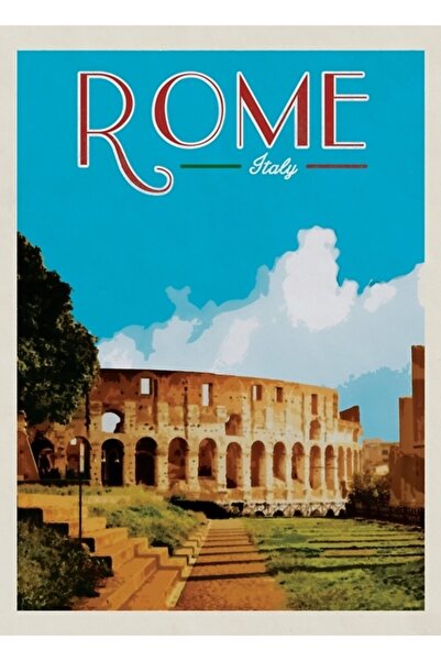 Universal Αφίσα ταξιδιού Ρώμης Ιταλία Ρετρό αφίσα ταξιδιού Ρώμης Ξύλινη αφίσα...