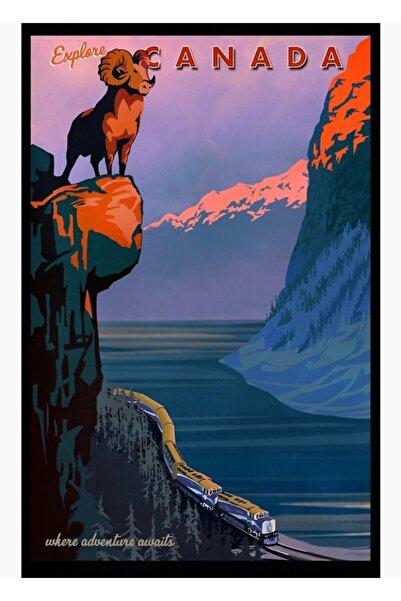Universal Retro Istražite Kanadu Putovanje Vozom Poster Slika Drveni Poster D...