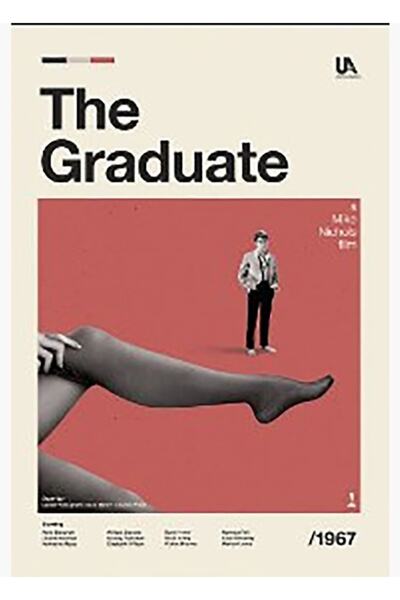 Universal Poster decorativ din lemn, retro, cu tematică de film, The Graduate