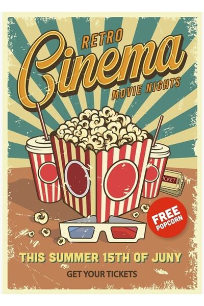 Universal Poster decorativ din lemn cu tematică de cinema retro