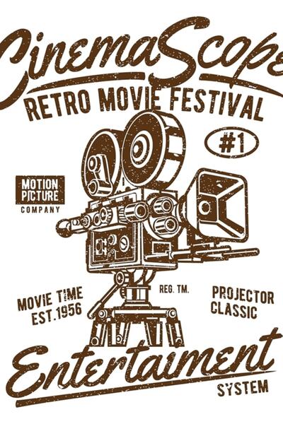 Universal Βίντατζ Σινεμάσκοπ Ρετρό Φεστιβάλ Κινηματογράφου Ξύλινη Διακοσμητικ...