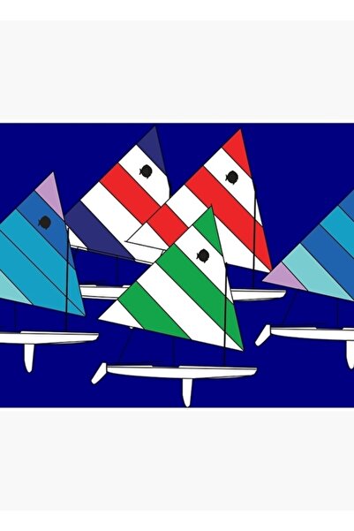 Universal Επιτραπέζια ξύλινη αφίσα με θέμα τους αγώνες ιστιοπλοϊκών σκαφών Su...