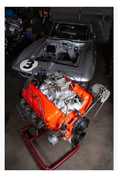 Universal Chevrolet 427 Mystery Motor Ve 1963 Corvette Sting Ray Tablo Ahşap ...