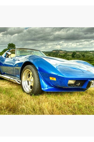 Universal Διακοσμητική Ξύλινη Αφίσα Τραπεζιού Corvette Stingray