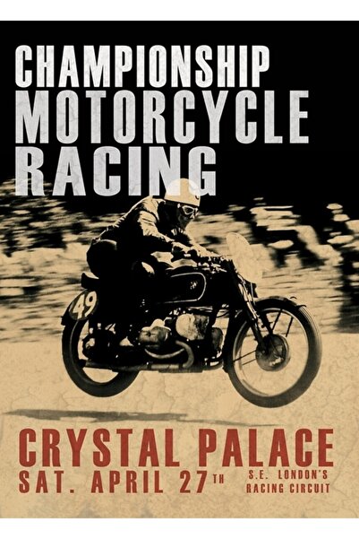 Universal Διακοσμητική ξύλινη αφίσα με τον πίνακα αγώνων μοτοσικλετών του πρω...