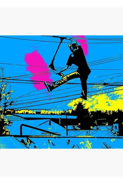 Universal Tailgating - Ξύλινη διακοσμητική αφίσα με μπλούζες σκούτερ και μπλο...