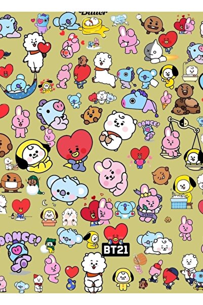 Universal Bt21 Ot7 Pattern (Διακοσμητική Ξύλινη Αφίσα Τραπεζιού με Κωδικό6086)