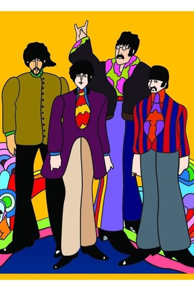 Universal Poster decorativ din lemn cu pictură cu submarin galben