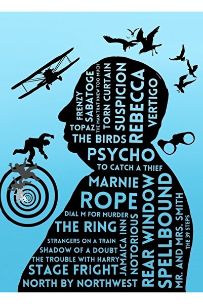 Universal Διακοσμητική ξύλινη αφίσα ζωγραφικής Hitchcock