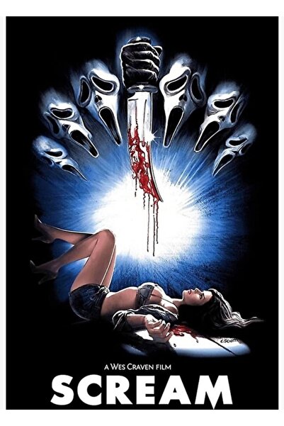 Universal Çığlık Wes Craven Filmi Korku Sanat Afişi Tablo Ahşap Poster Dekoratif