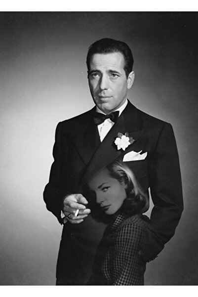 Universal Διακοσμητική ξύλινη αφίσα ζωγραφικής Bacall και Bogie