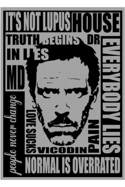 Universal Διακοσμητική Ξύλινη Αφίσα Τραπεζογραφίας House Md