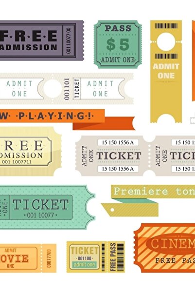 Universal Poster decorativ din lemn cu bilete de cinema