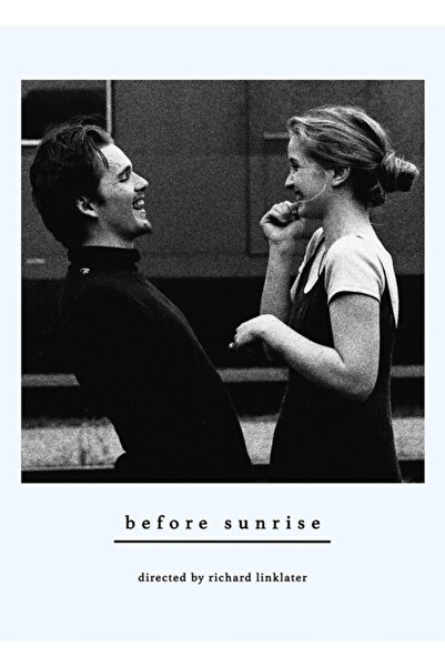 Universal Before Sunrise Sunset Midnight Richard Linklater Julie Delpy Ethan Hawke Tablo Ahşap Poster