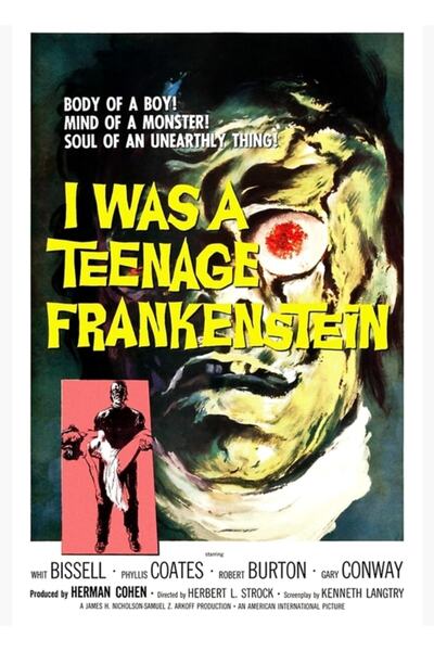 Universal I Was A Teenage Frankenstein (1957) Poster decorativ din lemn pictat
