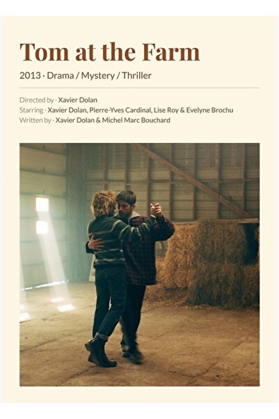 Universal Том на фермата (2013) Филм на Ксавиер Долан Дървен декоративен плакат