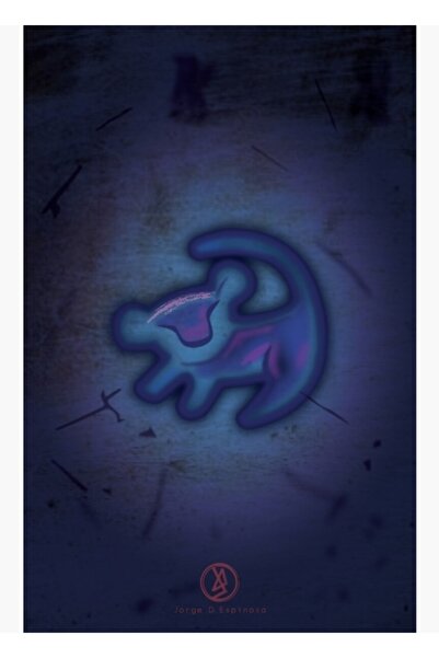 Universal Дървен декоративен плакат с лъв, рисуван от ръка, за 1 маса