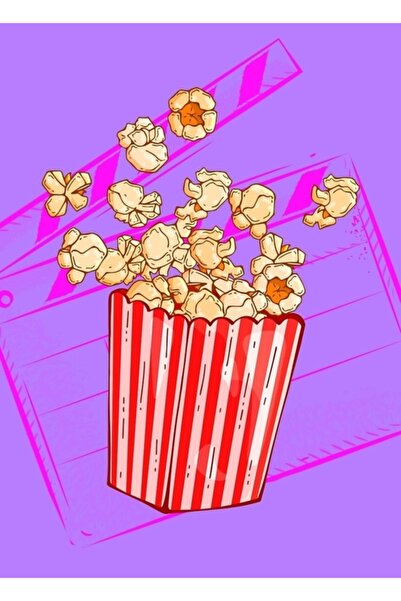 Universal Poster decorativ din lemn cu design Cinema și Popcorn