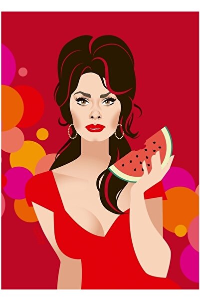 Universal Poster decorativ din lemn cu pictură pepene verde