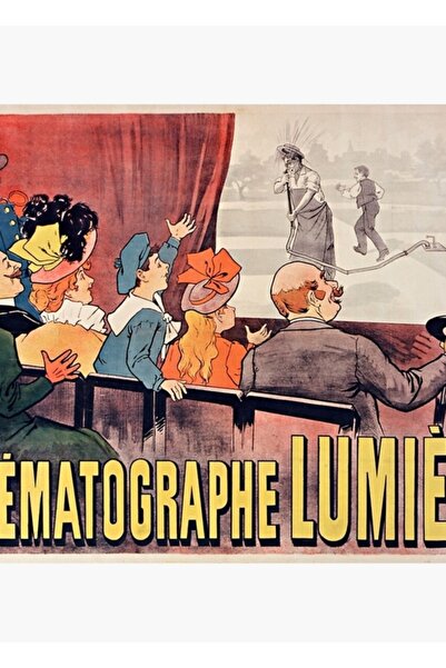 Universal Κινηματογράφος Λυμιέρ 1896 - Vintage Γαλλική Ξύλινη Αφίσα Διακοσμητική