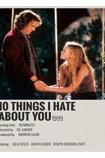 Universal 10 Things I Hate About You (1999) Movie Tablo Ahşap Poster Dekoratif