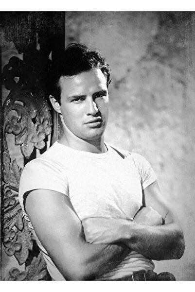 Universal Μάρλον Μπράντο - Bw Vintage - D37 Ξύλινη Διακοσμητική Αφίσα Ζωγραφικής