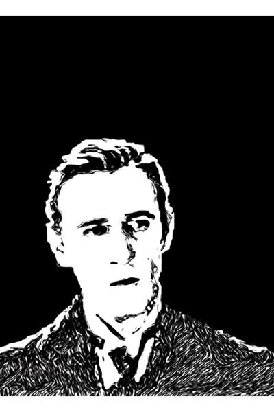 Universal Poster decorativ din lemn, alb-negru, pictat de John Barrymore