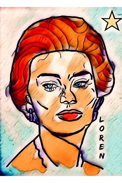 Universal Ηθοποιός *Λόρεν* Διακοσμητική Ξύλινη Αφίσα Τραπεζιού