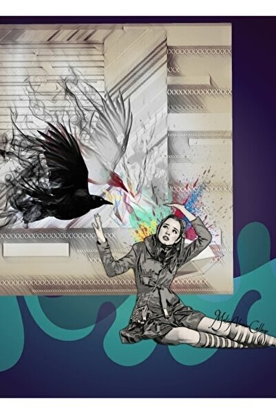 Universal Poster decorativ din lemn cu păsări