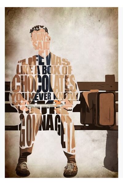 Universal Poster decorativ din lemn cu tabloul Forrest Gump