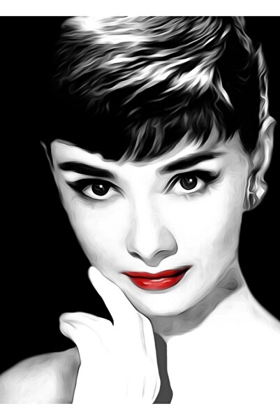 Universal Poster decorativ din lemn cu buzele Audrey Hepburn