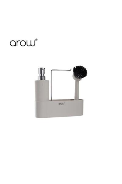 AROW Harper Mutfak Fırçalı Sıvı Sabunluk Seti Krem