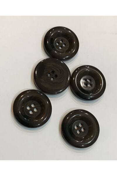 Öztürk Coat Polyester Coreed Button. 3.5cm Pack of 5. Coffee.